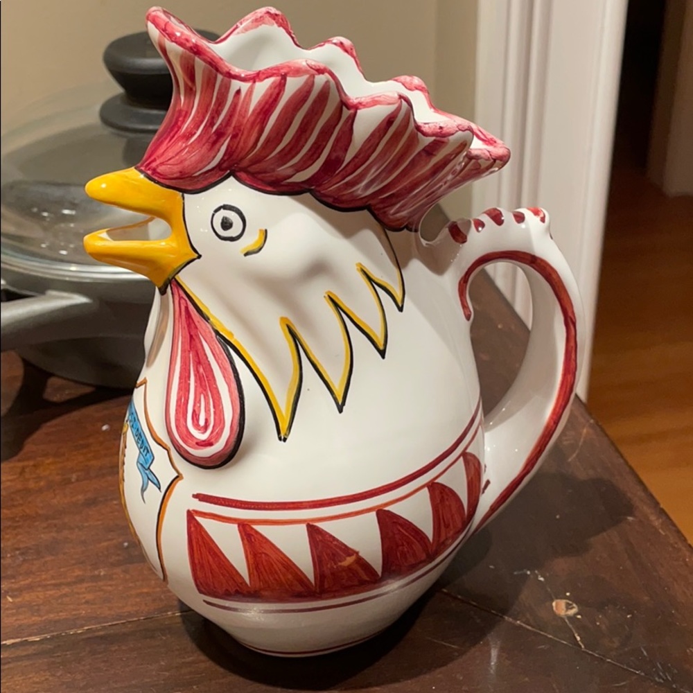 Italian Rooster ceramic pitcher
